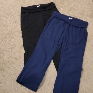 Foldover waist linen pants